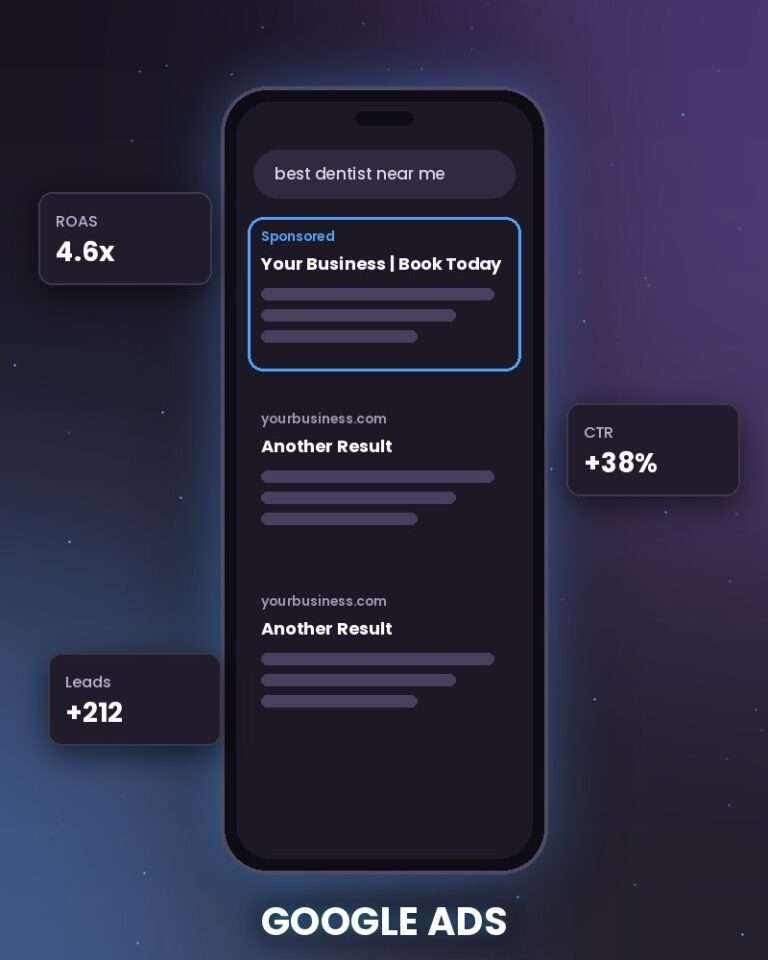 Google Ads ad preview on a mobile phone